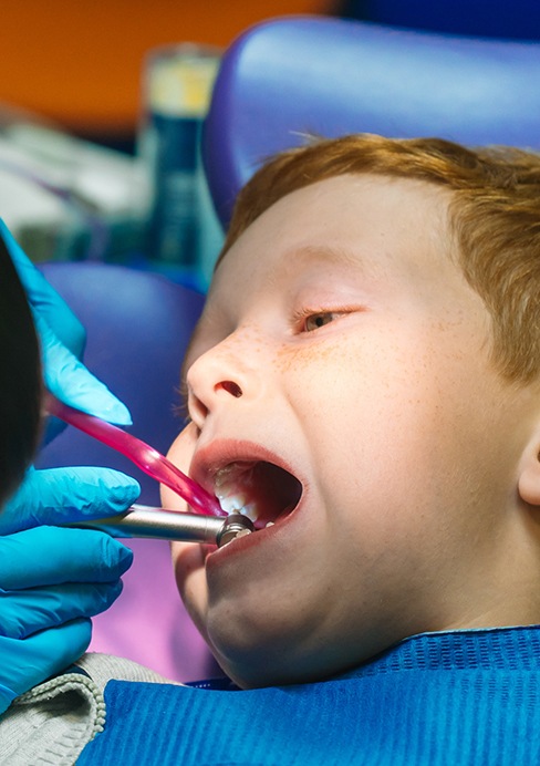 child getting dental checkup 